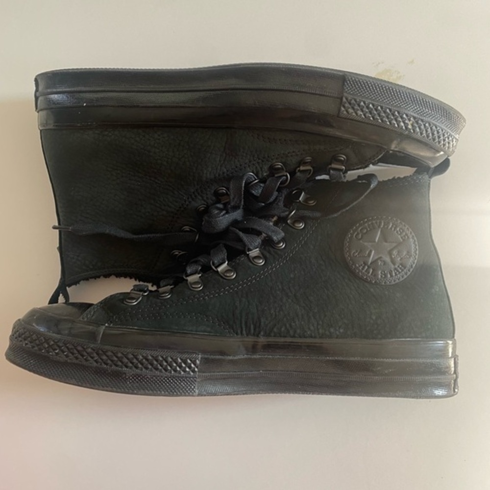 Converse Chuck Taylor All-Star Textured Black Suede Fur Lined Men's Shoes Size 8
